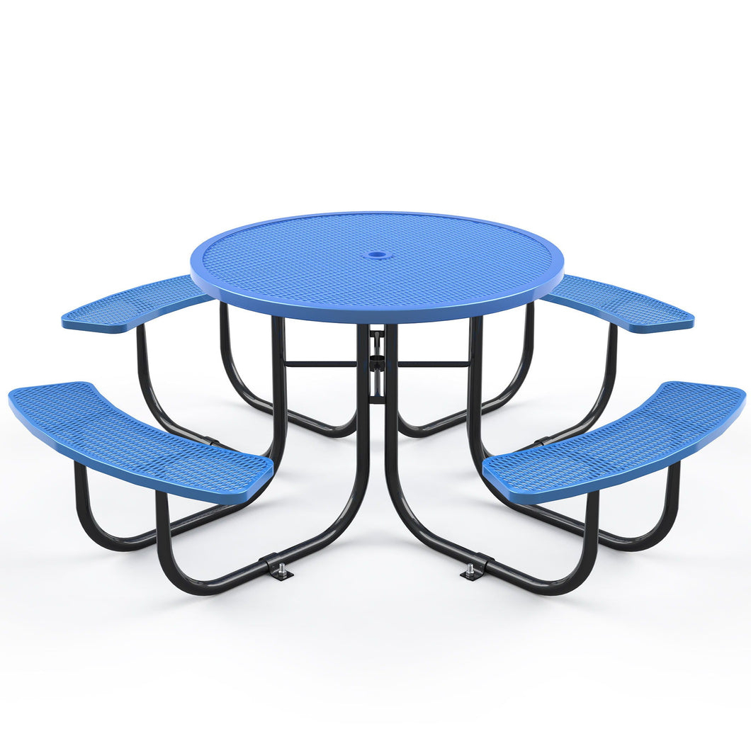 Round Outdoor Steel Picnic Table 46