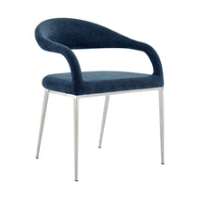 Load image into Gallery viewer, Upholstered Polyester Open Back Dining Arm Chairs (Set of 2) - Blue
