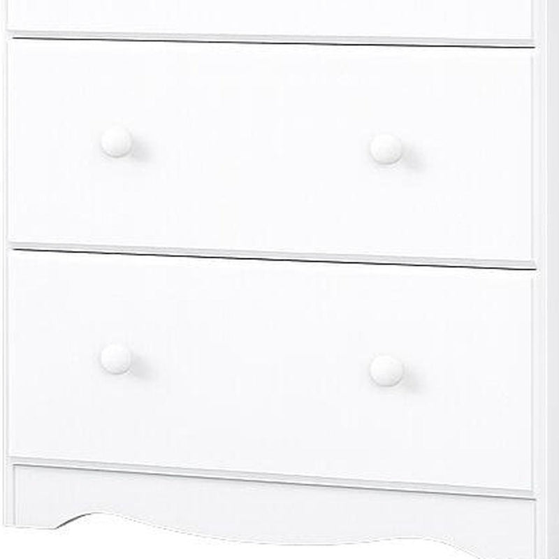 Solid Wood Five Drawer Dresser (760579) - White
