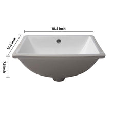 Load image into Gallery viewer, European Style Ceramic Rectangular Undermount Bathroom Sink With Overflow

