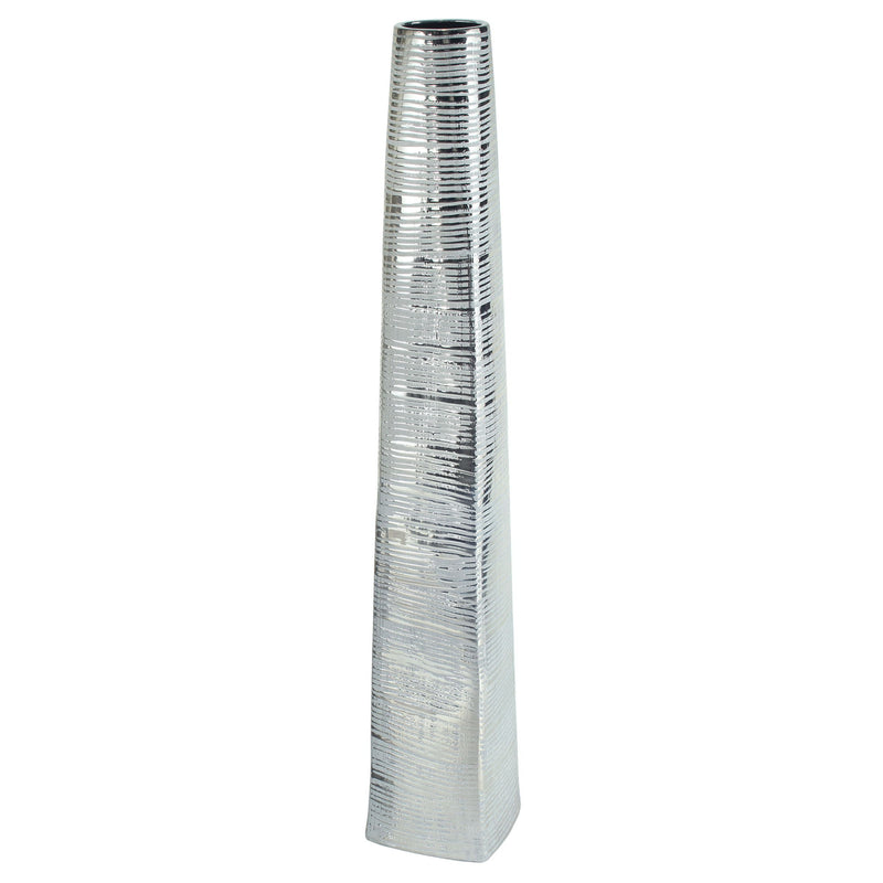 Striped Tapered Floor Vase (576736) - Silver