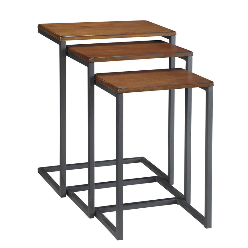 Manufactured Wood Rectangular End Table - Black And Brown