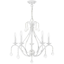 Load image into Gallery viewer, 23" Five Light Dimmable Chandelier With Shades - White
