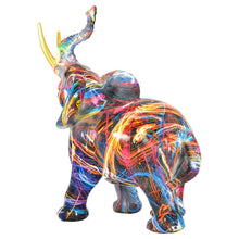 Load image into Gallery viewer, Elephant Tabletop Sculpture - Blue / Yellow / Pink
