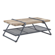 Load image into Gallery viewer, Paper Veneer And Metal Rectangular Coffee Table With Shelf - Sandy Gray And Oak
