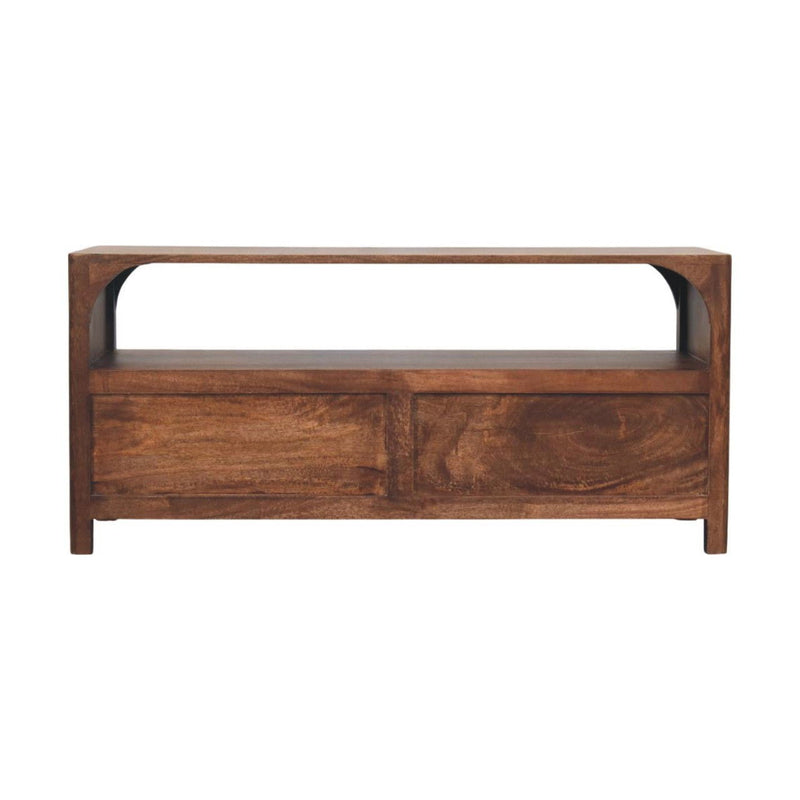 Solid Wood Console Table With Shelf With Drawer (723425) - Brown