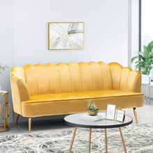Load image into Gallery viewer, Modern Glam 3 Seater Sofa With Velvet Texture
