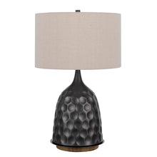 Load image into Gallery viewer, Metal Table Lamp With Brown Drum Shade - Gray
