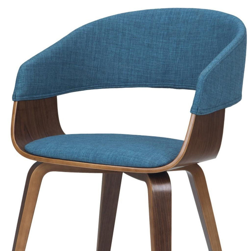 Dining Parsons Wood Chair - Blue / Walnut