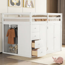 Load image into Gallery viewer, Loft Bed With Built In Wardrobes, Cabinets And Drawers
