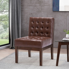 Load image into Gallery viewer, Contemporary Accent Chair With Tufted Waffle Stitch - Dark Brown
