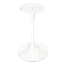 Load image into Gallery viewer, 40" Rounded Stone And Metal Pedestal Base Dining Table - White

