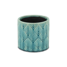 Load image into Gallery viewer, Geometric Round Pot Planter - Turquoise
