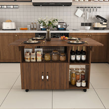 Load image into Gallery viewer, Multi Functional Folding Table With Storage Shelves And Wheels
