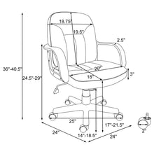 Load image into Gallery viewer, Office Chair With Casters Ergonomic Design For Workspaces - Black
