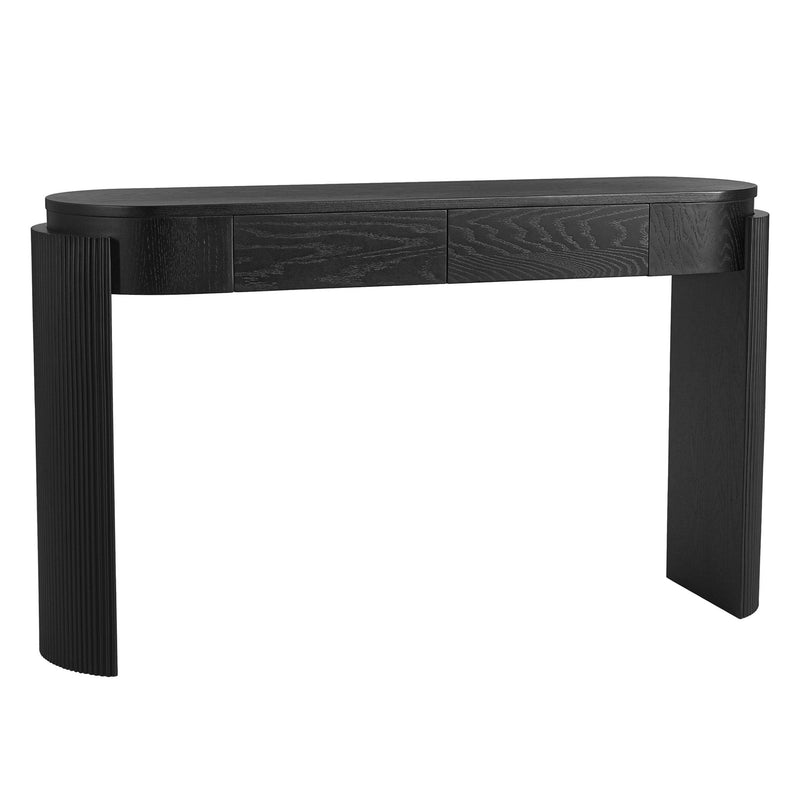 Double Pedestal Console Table With Two Drawers (738113) - Black