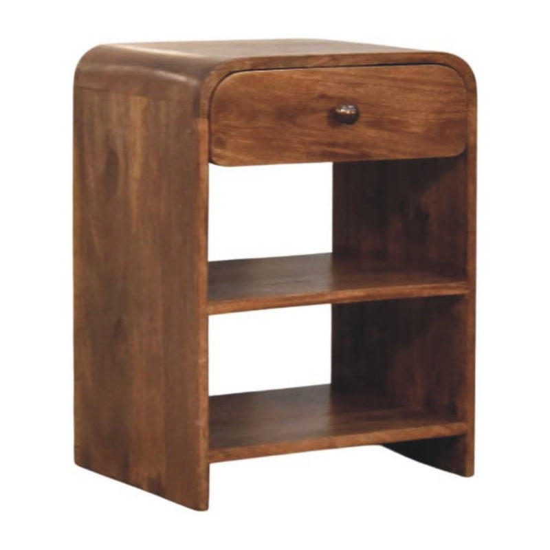 Solid Wood One Drawer Nightstand (738450) - Brown