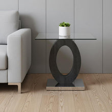Load image into Gallery viewer, Glass Oval End Table - White, Gray And Clear
