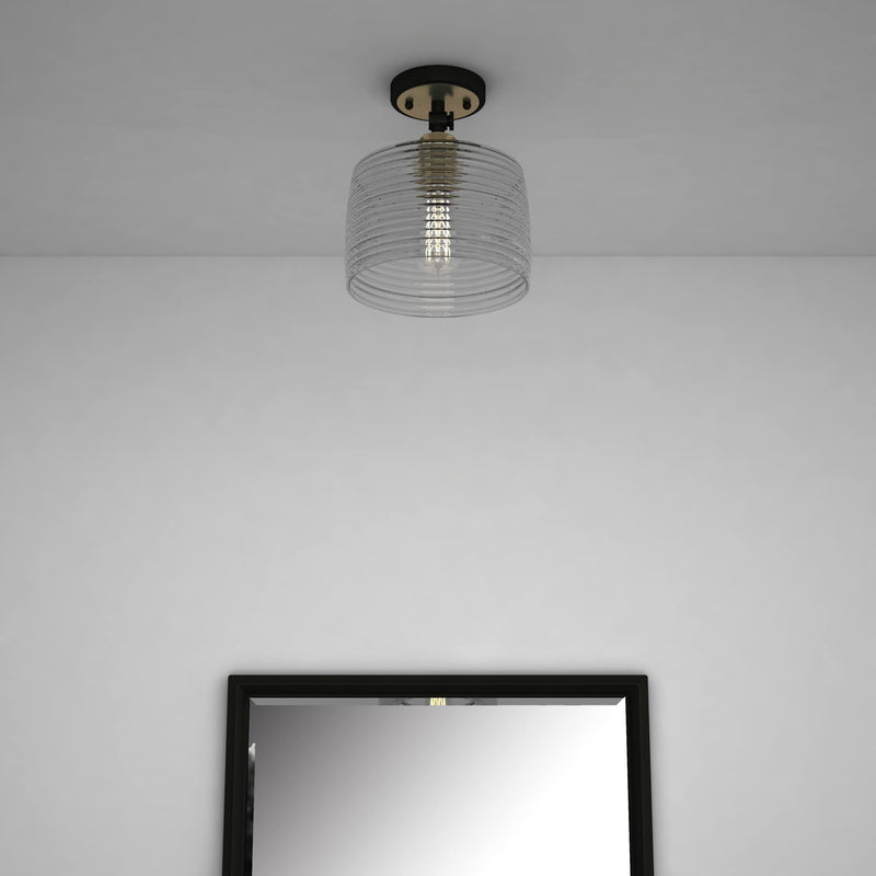 Shaded Dimmable Flush Chandelier With Shades - Gray