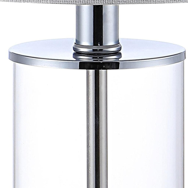 USB Table Lamps With Drum Shades (Set of 2) - Silver