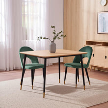Load image into Gallery viewer, Upholstered Velvet Open Back Dining Side Chairs (Set of 2) - Green
