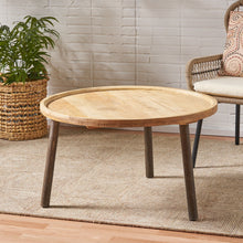Load image into Gallery viewer, Round Coffee Table With Tray Edge Design - Natural / Black
