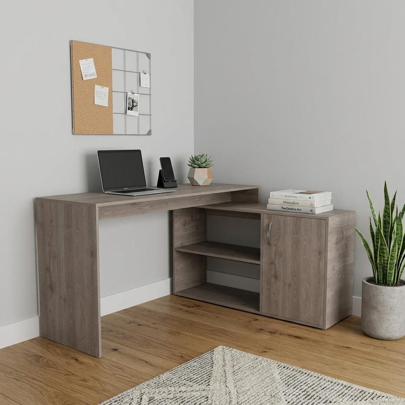 L Shape Writing Desk - Light Gray