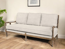 Load image into Gallery viewer, Linen Blend Sofa With Brown Legs - Ivory
