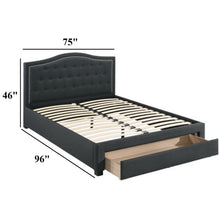 Load image into Gallery viewer, Modern Button Tufted Arch Headboard Bed With Storage Footboard
