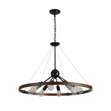 Load image into Gallery viewer, 31'' Eight Light Metal Chandelier With Shades - Brown
