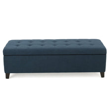 Load image into Gallery viewer, Nebulous - Fabric Upholstered Ottoman With Storage And Diamond Tufted Seat - Navy Blue
