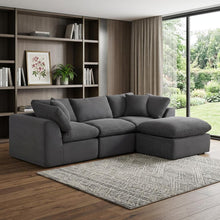 Load image into Gallery viewer, Corduroy Modular Sofa Chaise With Ottoman Toss Pillows (725209) - Dark Gray
