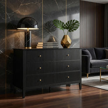 Load image into Gallery viewer, Modern 6 Drawer Fluted Dresser
