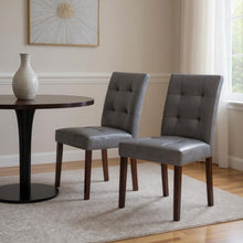 Load image into Gallery viewer, Dining Parsons Chairs Wood (Set of 2) - Brown / Gray
