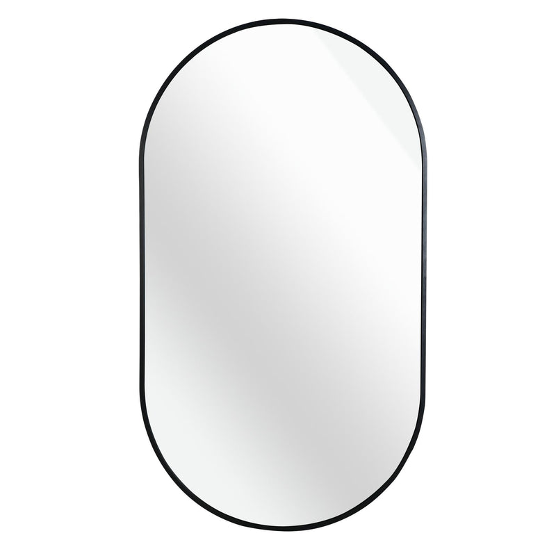 Aluminum Oval Framed Accent Mirror (756093) - Black