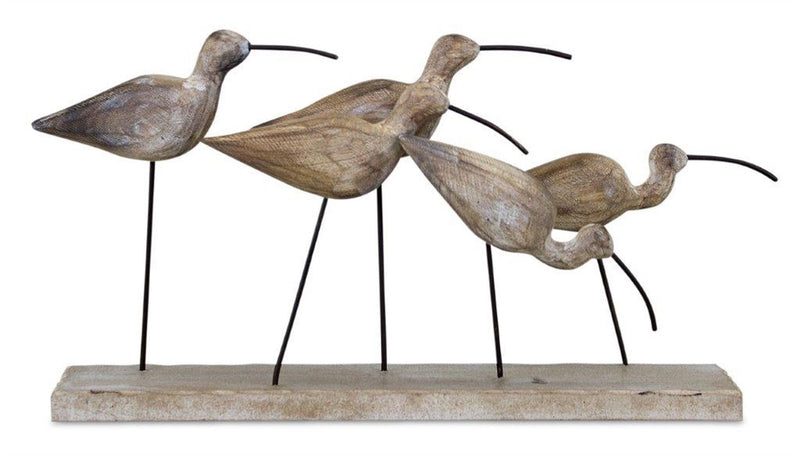 Coastal Plover Birds Tabletop Sculpture - Natural / Sand
