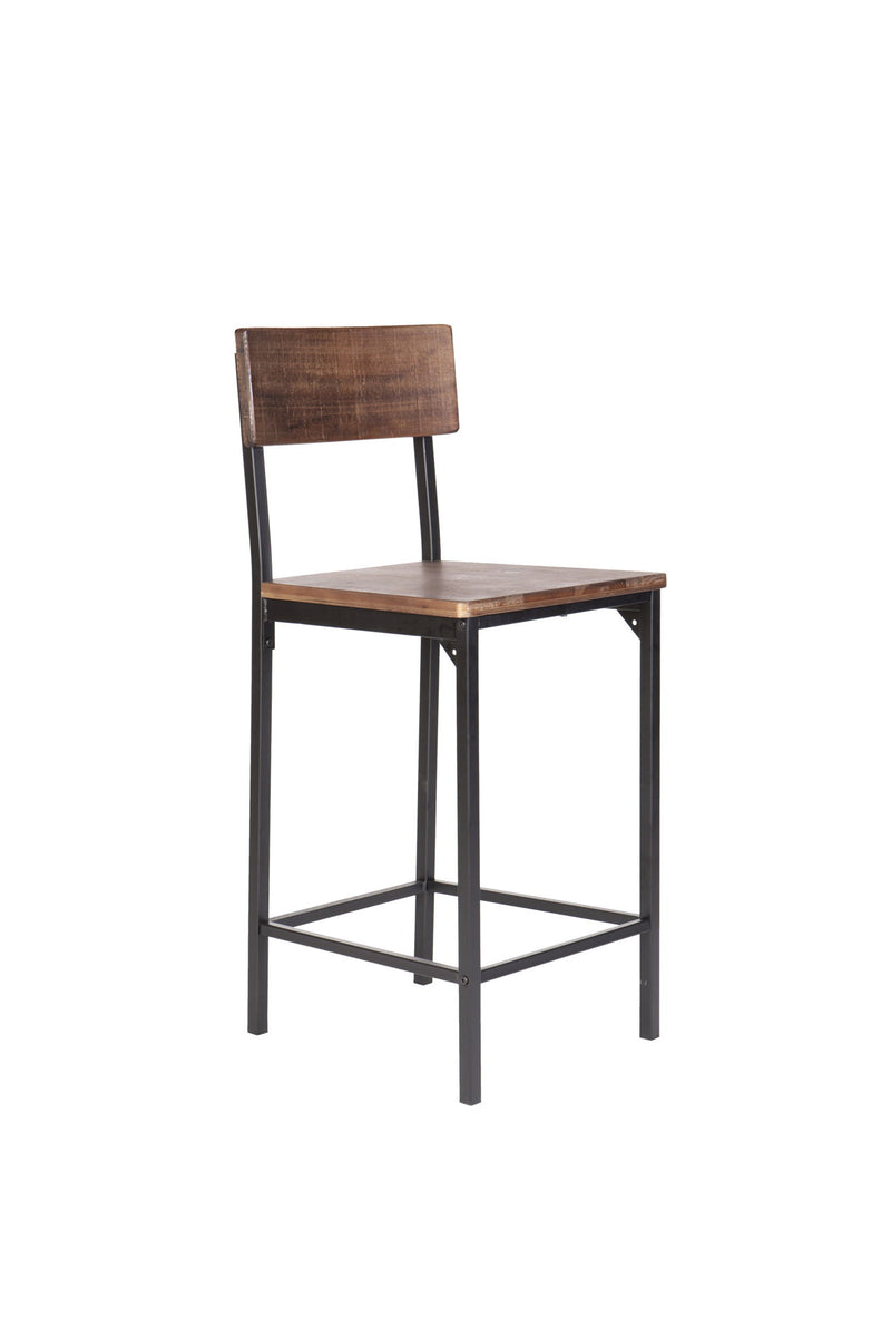 Reclaimed Wood And Metal Counter Height Bar Chairs (Set of 2) - Brown And Black