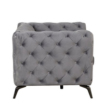 Load image into Gallery viewer, 40.5&quot; Velvet Upholstered Accent Sofa,Modern Single Sofa Chair with Button Tufted Back,Modern Single Couch for Living Room,Bedroom,or Small Space,Gray
