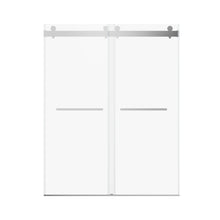 Load image into Gallery viewer, Frameless Double Sliding Soft Close Shower Door, Tempered Glass
