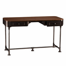 Load image into Gallery viewer, Writing Desk With Two Drawers - Brown / Silver
