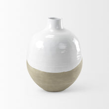 Load image into Gallery viewer, Ombre Round Floor Vase - White / Beige
