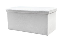Load image into Gallery viewer, 30" Boucle Storage Ottoman - White
