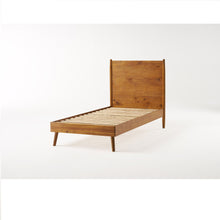 Load image into Gallery viewer, Okioki - Mid-Century Natural Stained Solid Acacia Wood Bed
