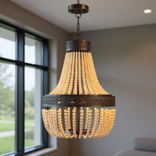 Load image into Gallery viewer, 17" Candle Style Five Light Metal Dimmable Chandelier - Black / Gold
