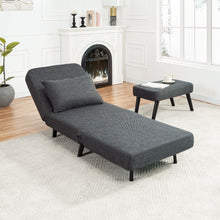 Load image into Gallery viewer, 3 In 1 Foldable Linen Chaise Lounge With Adjustable Backrest
