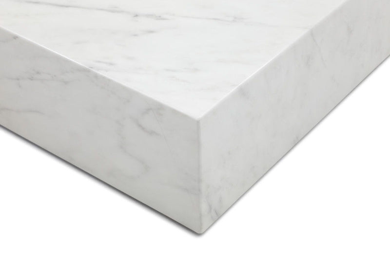 Genuine Marble Block Coffee Table (714506) - White
