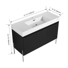 Load image into Gallery viewer, Freestanding Bathroom Vanity With Resin Sink And Storage Cabinet
