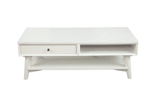 Load image into Gallery viewer, Solid And Manufactured Wood Coffee Table With Drawer - White
