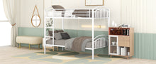 Load image into Gallery viewer, Twin Over Twin Metal Bunk Bed,Divided into Two Beds(White){OLD SKU:MF280424AAK}
