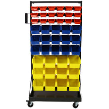 Load image into Gallery viewer, 90 Parts Bin Shelving Storage Organizer With Locking Wheels For Shop Garage And Home - Black / Yellow
